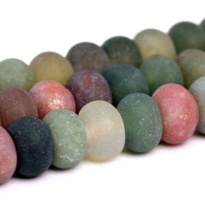 6x4MM Matte Indian Agate Beads Grade A Natural Gemstone Rondelle Loose Beads 15" / 7.5" Bulk Lot Options (102238)