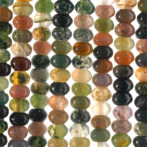6x4mm Sanctuary Indian Agate Gemstone Grade Aaa Rondelle 6x4mm Loose Beads 15.5 Inch Full Strand (90114570-243b)