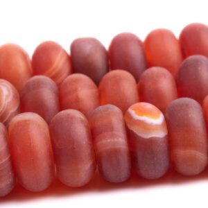 Matte Dark Red Striped Agate Beads Grade AAA Natural Gemstone Rondelle Loose Beads 6MM 8MM Bulk Lot Options