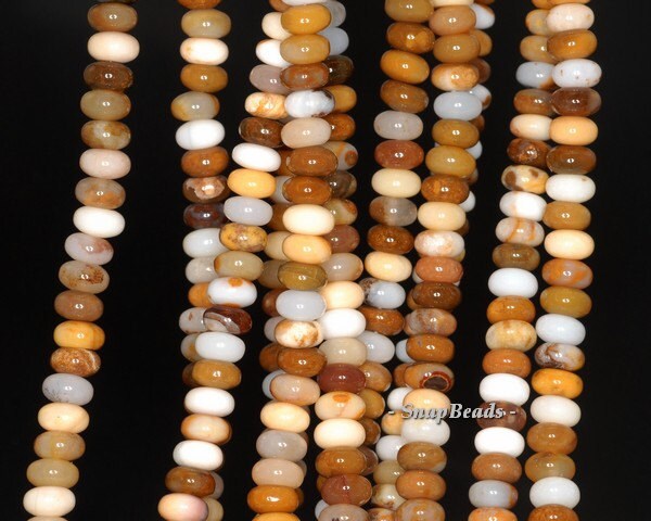 Mexican Agate Gemstone, Brown, Rondelle 6x4mm Loose Beads 16 Inch Full Strand (90113284-125)