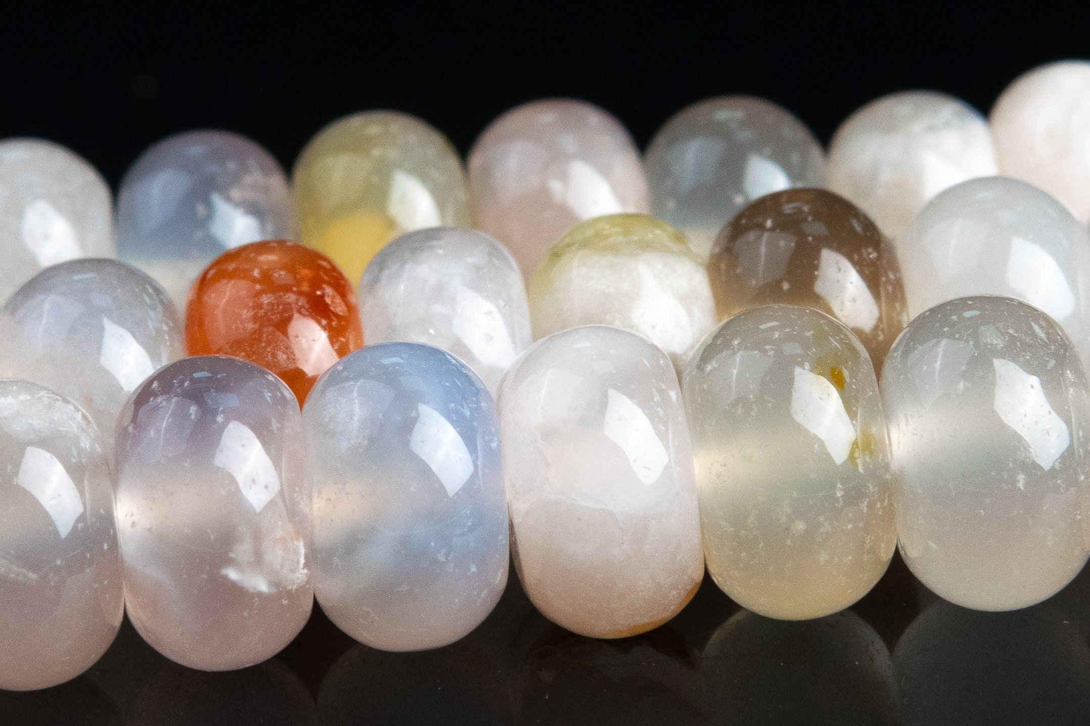 Multicolor Cherry Blossom Agate Beads Grade B Genuine Natural Gemstone Rondelle Loose Beads 6mm 8mm Bulk Lot Options