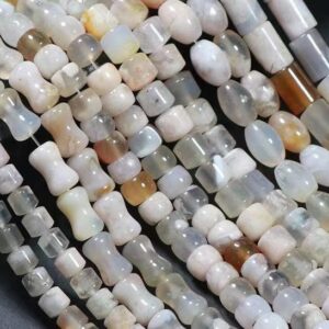 Natural Cherry Agate Rondelle Rice Bamboo Festival Tube Beads,one Strand 15",rondelle Agate Beads