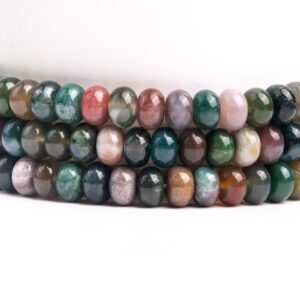 Natural Multicolor Indian Agate Gemstone Grade Aaa Rondelle 8x5mm Loose Beads