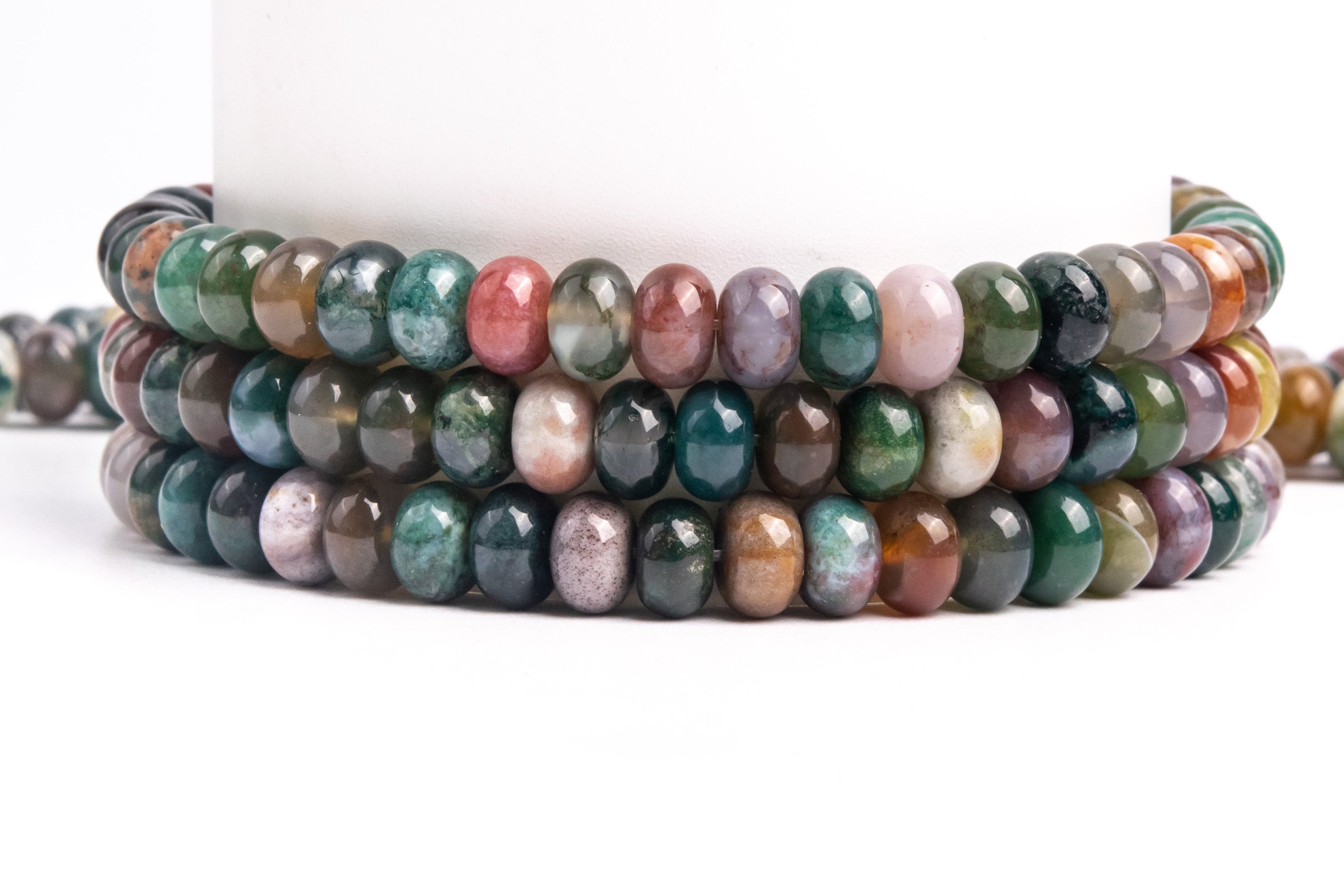 Natural Multicolor Indian Agate Gemstone Grade Aaa Rondelle 8x5mm Loose Beads