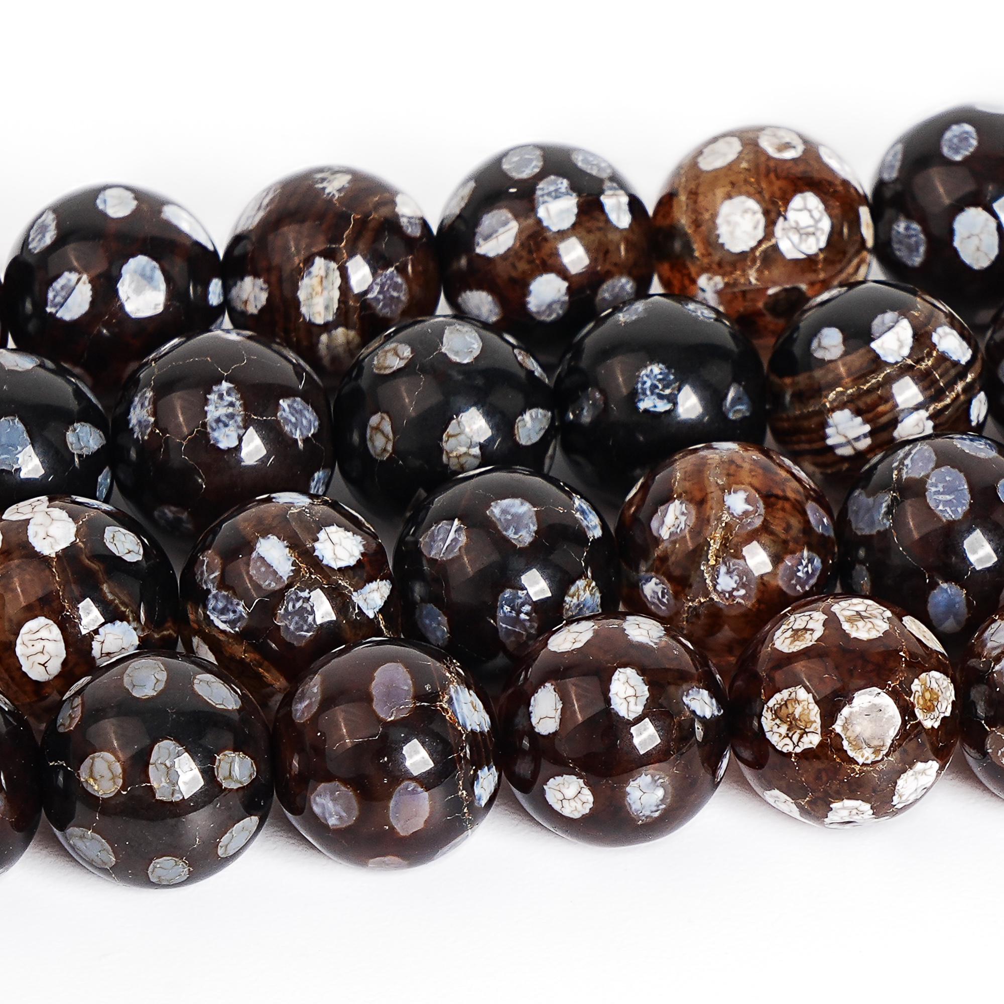 10mm Black White Agate Beads Grade Aa Gemstone Round Loose Beads 15"/7.5" Bulk Lot Options