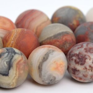 10MM Matte Red Crazy Lace Agate Beads AAA Genuine Natural Gemstone Full Strand Round Loose Beads 15" BULK LOT 1,3,5,10,50 (105218-1469)