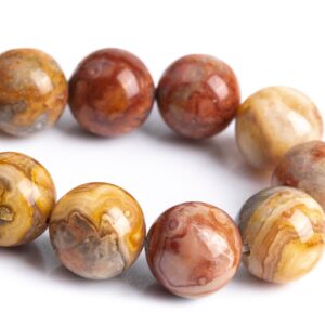 10MM Red Crazy Lace Agate Beads Grade AAA Genuine Natural Gemstone Half Strand Round Loose Beads 7.5" BULK LOT 1,3,5,10,50 (104762h-1290)