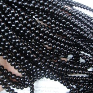 3mm Black Agate Round Beads, 15.5 Inch Long, A Grade. 3mm Black Agate Round Beads, 15.5 Inch Long, A Grade.