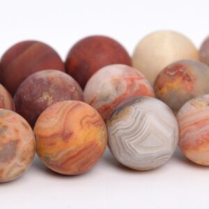 7-8MM Matte Red Crazy Lace Agate Beads AAA Genuine Natural Gemstone Full Strand Round Loose Beads 15.5" BULK LOT 1,3,5,10,50 (105300-1501)