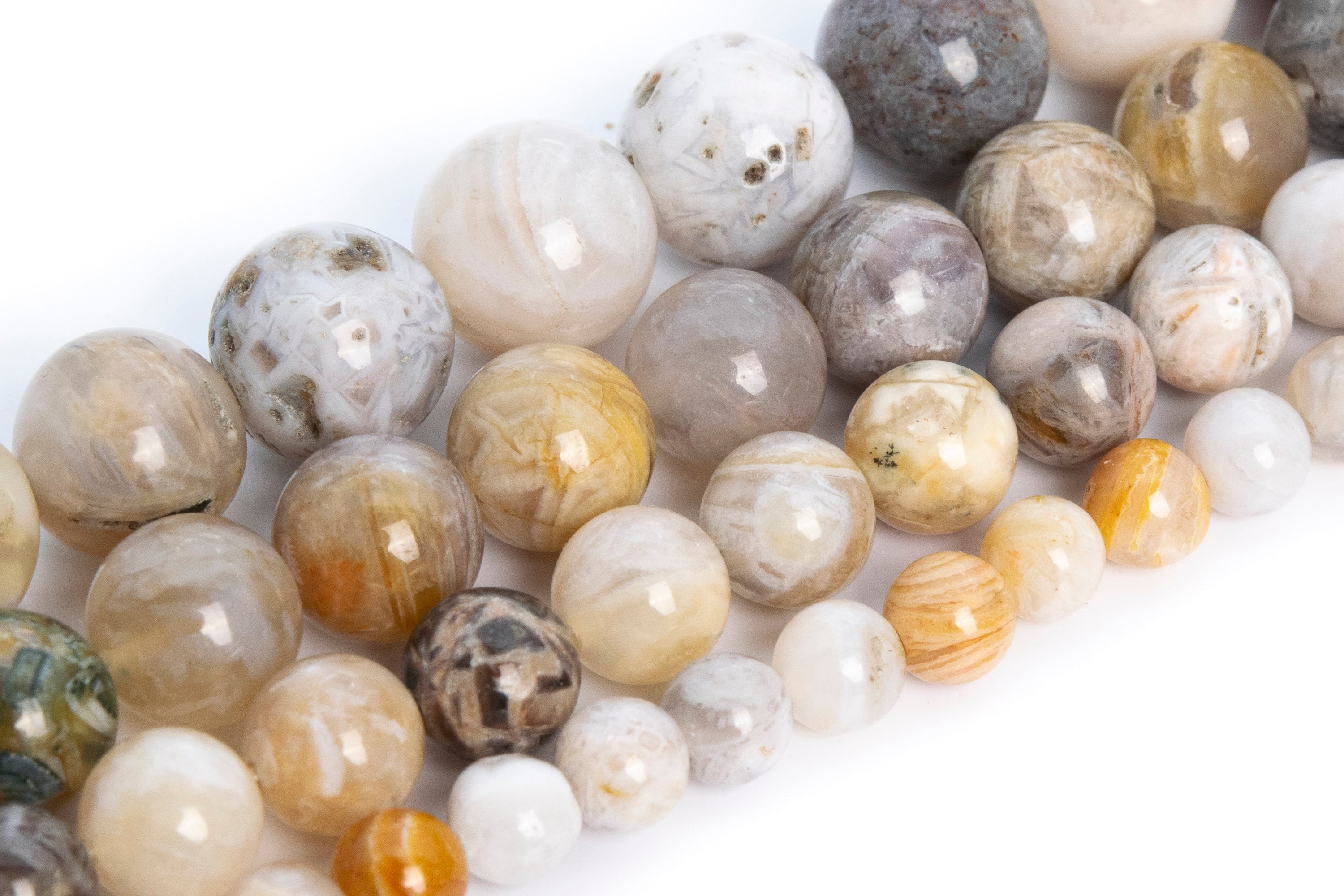 Bamboo Agate Beads Grade Aaa Genuine Natural Gemstone Round Loose Beads 4mm 6mm 8mm 10mm 12mm Bulk Lot Options