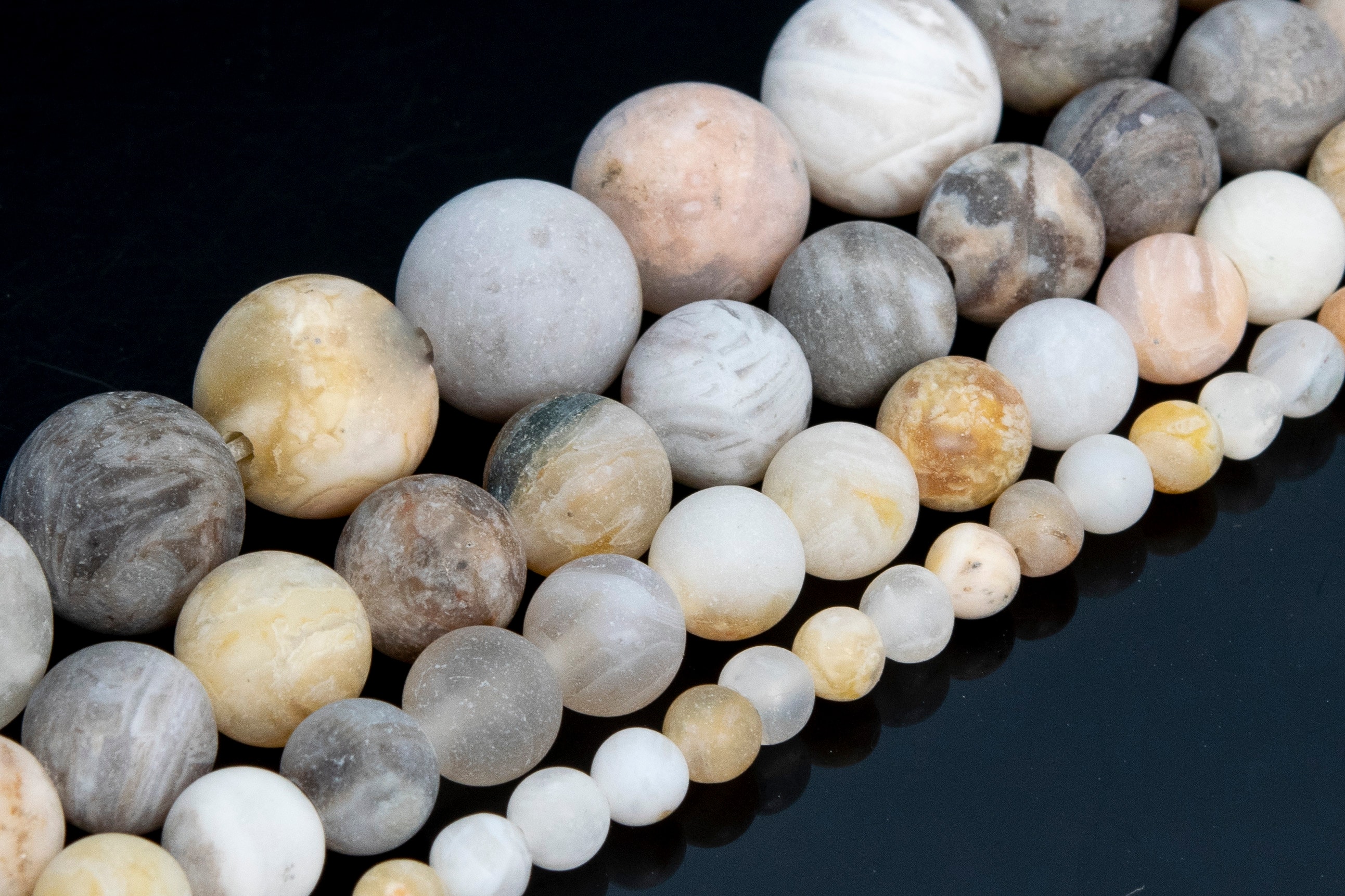 Matte Bamboo Agate Beads Grade Aaa Genuine Natural Gemstone Round Loose Beads 4mm 6mm 8mm 16mm Bulk Lot Options