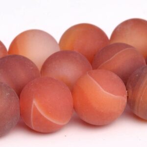 Matte Orange Red Agate Beads Grade Aaa Gemstone Round Loose Beads 4mm 6mm 8mm 10mm Bulk Lot Options
