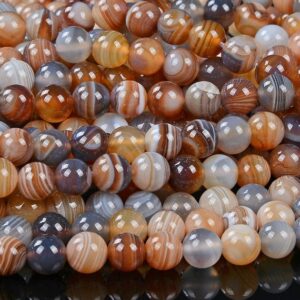 Natural Botswana Lace Agate Gemstone Grade AAA Round 6MM 8MM Loose Beads BULK LOT 1,2,6,12 and 50 (D404)