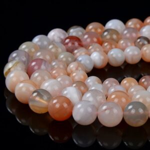 Natural Botswana Agate Orange Red Salmon Gemstone Grade AA Round 8MM 10MM 11MM Loose Beads BULK LOT 1,2,6,12 and 50 (D162)