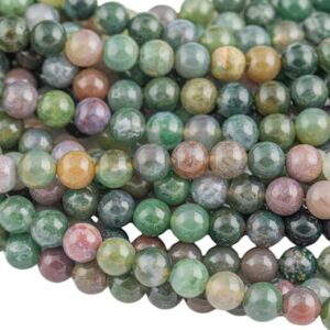 Natural Indian Agate Beads Grade Aaa Round Round, 4mm, 6mm, 8mm, 10mm, 12mm, 14mm- Full 15.5 Inch Strand Smooth Gemstone Beads