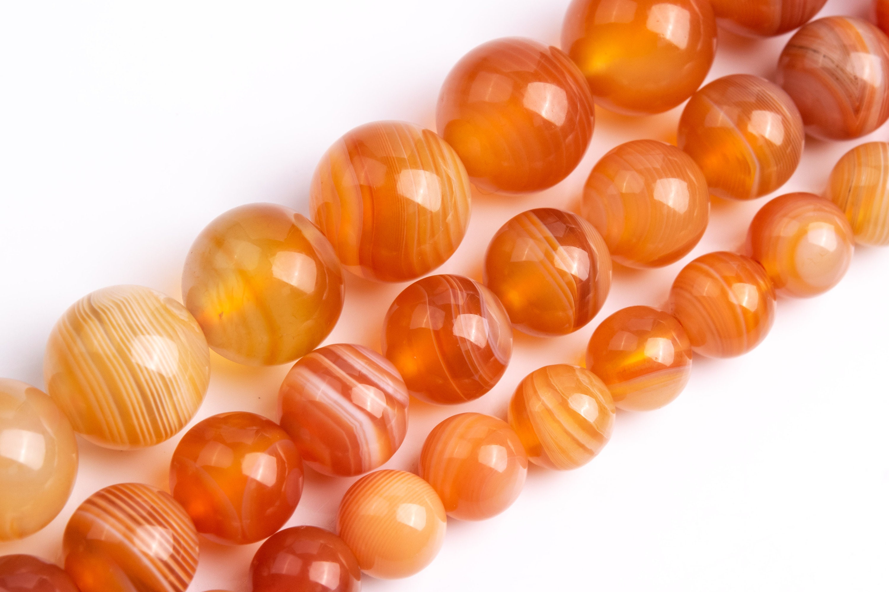 Orange Red Botswana Agate Beads Genuine Natural Grade Aaa Gemstone Round Loose Beads 6mm 8mm 10mm Bulk Lot Options