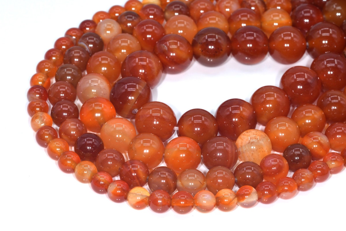 Red Orange Agate Beads Grade Aaa Gemstone Round Loose Beads 4mm 6mm 8mm 10mm Bulk Lot Options