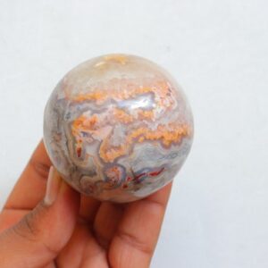 57mm Mexican Crazy Lace Agate Sphere, Natural Crazy Lace Agate Sphere Stone, Amazing Design Crazy Lace Agate, Polished Stone, Gift For Her