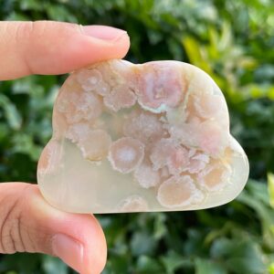 Flower Agate Crystal Cloud: Sakura Gemstone Carving (43g)