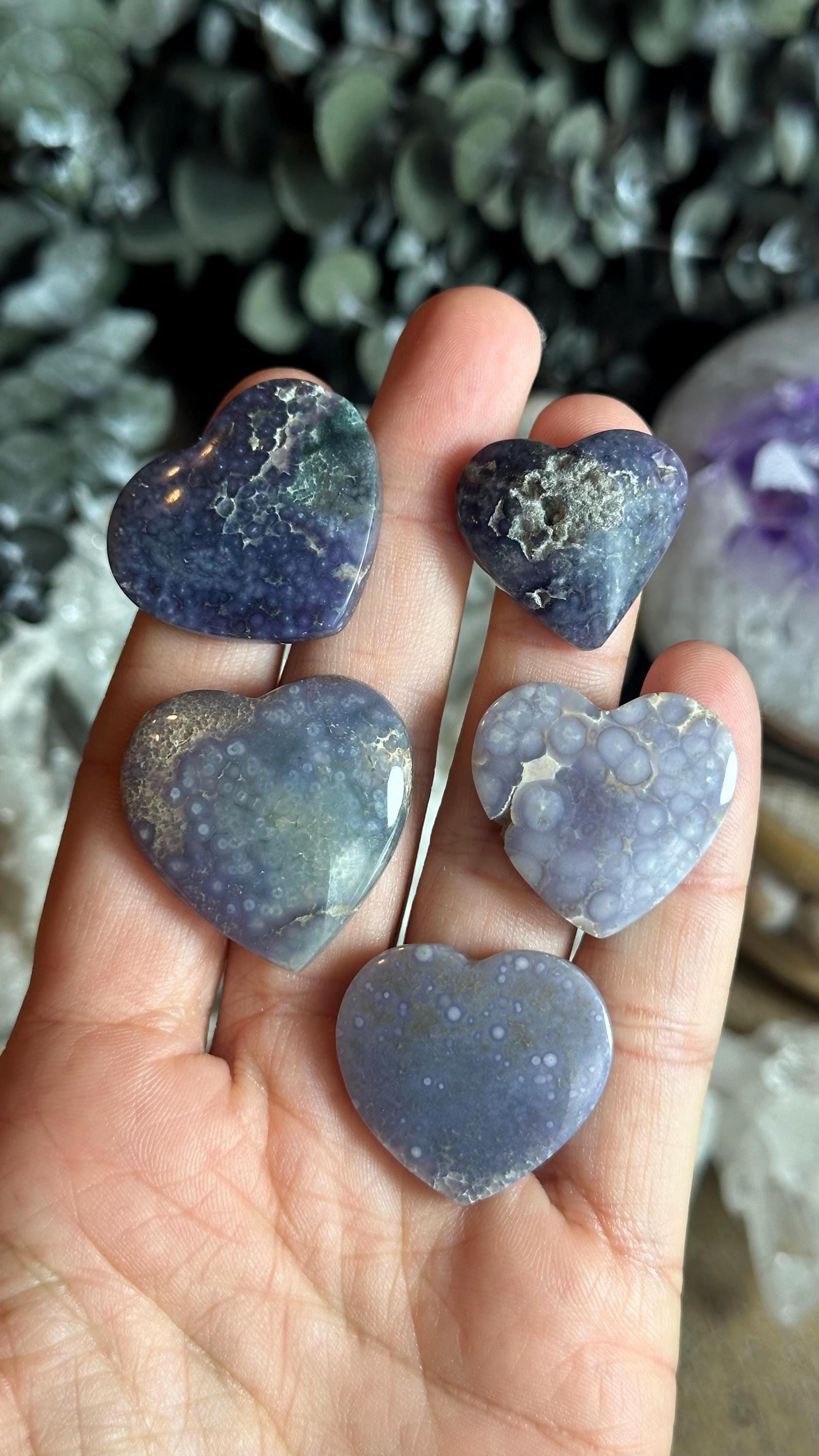 One Grape Agate Heart