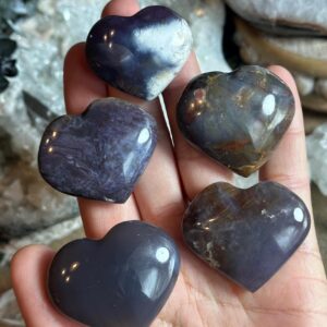 Violet Agate Heart, Rare Protection Stone