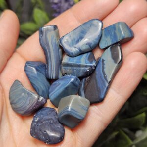 German Sieber Agate - Tumbled Sieber Agate - Blue Agate - Agate Crystal - Polished Agate - Blue Agate Stone - Sieber Agate Crystal