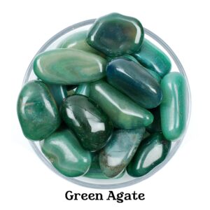 Green Agate Tumbled Stone, Gift For Crystal Lovers, Natural Mossy Green Good Luck Gemstone