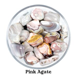 Pink Agate Tumbled Stone, Natural Banded Crystal For Love, Calm And Emotional Balance Gift