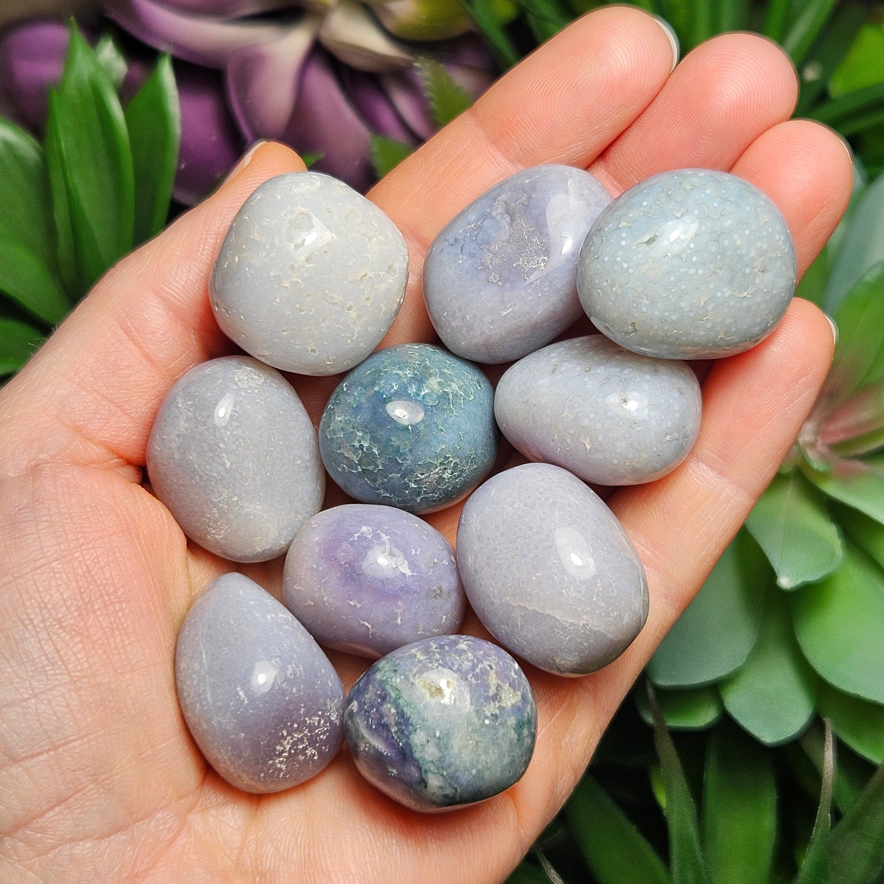 Polished Purple Chalcedony: Tumbled Grape Agate Crystal