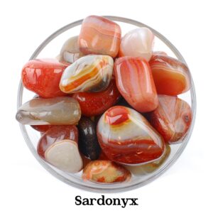 Sardonyx Tumbled Stone, Natural Banded Agate For Protection, Strength And Confidence Gift