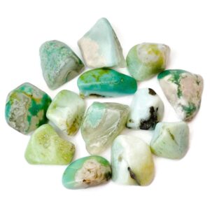Small Green Flower Agate Crystal Tumble: Polished Gemstone