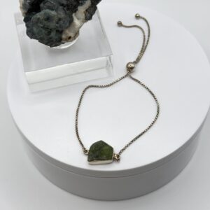 Alexandrite Adjustable Bracelet Raw Color Change Stone Silver Slider Bracelet June Birthstone Gift