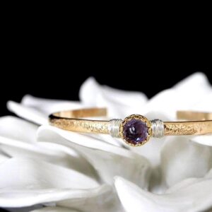 Alexandrite Deco Cuff Bracelet - Engravable Sterling Silver And/or 14k Gold Filled June Birthstone Jewelry Alexandrite Deco Cuff Bracelet - Engravable Sterling Silver And/or 14k Gold Filled June Birthstone Jewelry