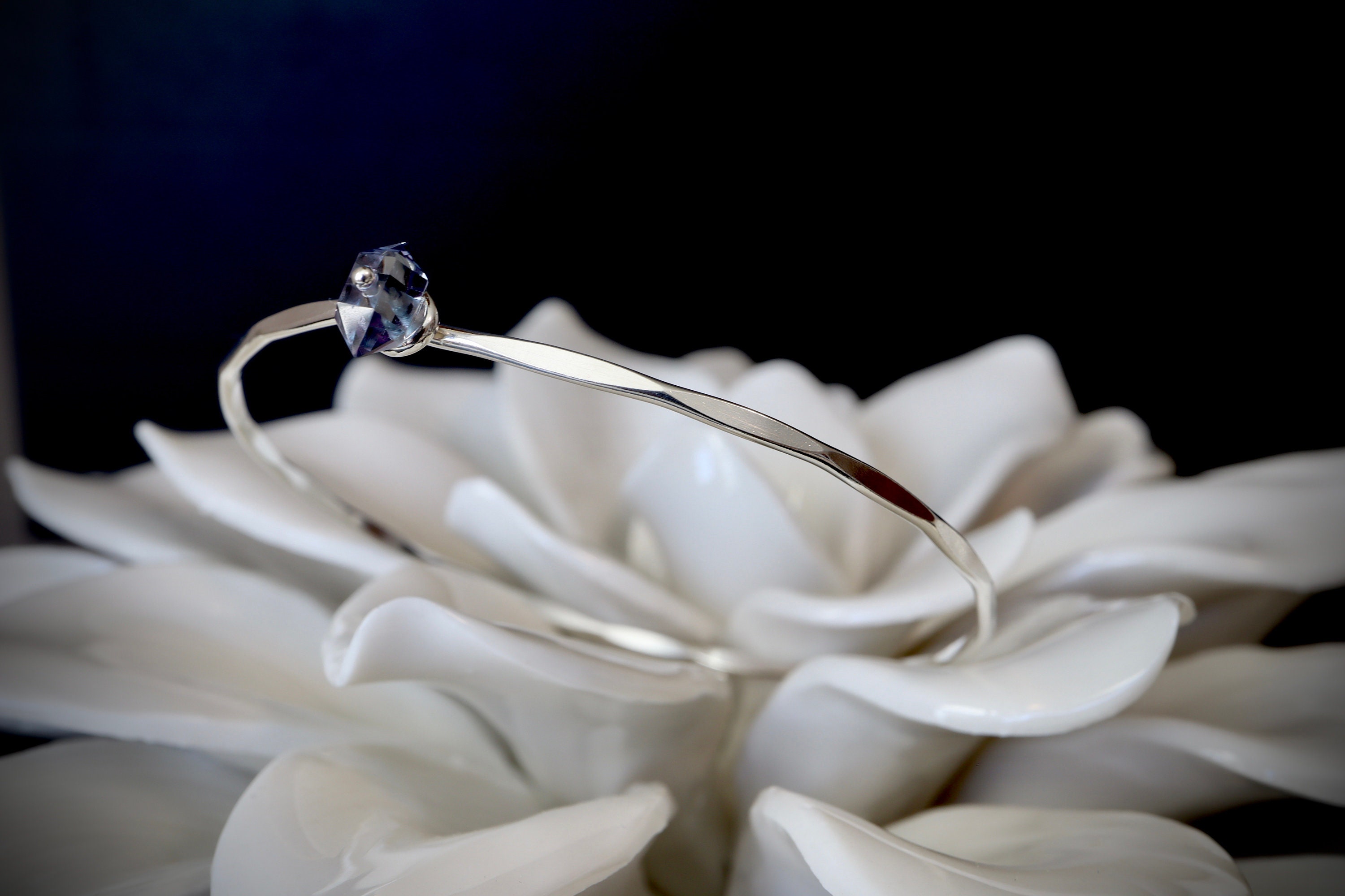 Alexandrite Geo Bangle Bracelet In 14k Gold Filled And Sterling Silver - June Birthstone Jewelry
