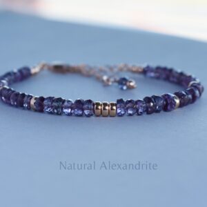 Alexandrite Bracelet - Natural Alexandrite Bracelet - Genuine Alexandrite - Rose Gold Alexandrite - Gift For Her - June Birthstone Alexandrite Bracelet - Natural Alexandrite Bracelet - Genuine Alexandrite - Rose Gold Alexandrite - Gift For Her - June Birthstone