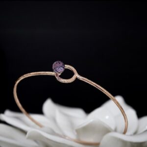 Alexandrite Orbit Bangle - June Birthstone Bracelet available in 14k Gold Filled and Sterling Silver