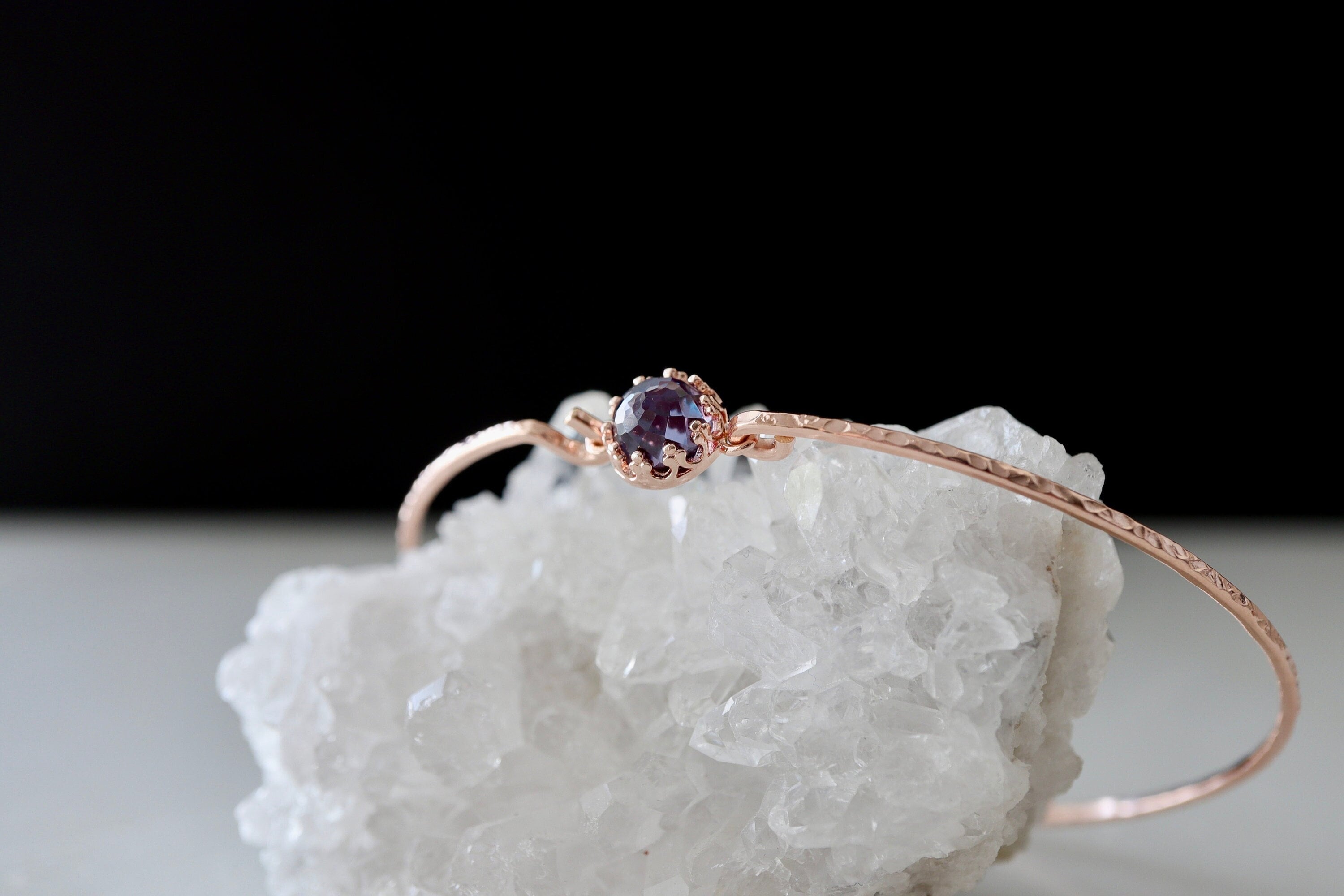 Alexandrite Royal Skinny Bangle | 14kt Gold Filled Or Sterling Silver Delicate June Birthstone Gift | Dainty Alexandrite Jewelry Birthday Alexandrite Royal Skinny Bangle | 14kt Gold Filled Or Sterling Silver Delicate June Birthstone Gift | Dainty Alexandrite Jewelry Birthday