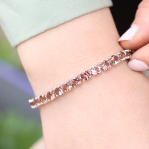 Alexandrite Tennis Bracelet, Adjustable Silver Tennis Bracelet, Mothers Day Gift, Silver Adjustable Bracelet, Gift for Her, Gift for Mom