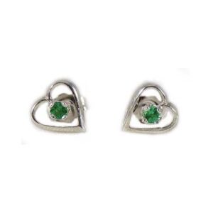 Genuine Alexandrite Earrings Rare Gemstone Siberian Alexandrite Gemstone Natural Gem Color-Change Gem Heart Earrings Alexandrite Studs 65068