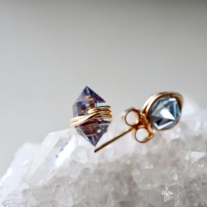 Alexandrite Geo Stud Earrings In 14k Solid Gold, Gold Filled, Sterling Silver - June Birthstone