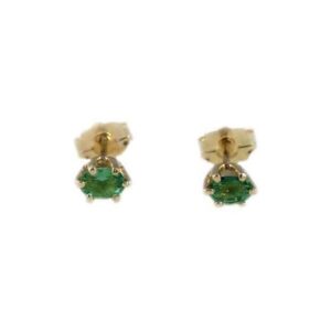 Gorgeous Alexandrite Earrings, 14kt Gold Studs, Antique Gemstone, Genuine Alexandrite, Natural Gemstone, Siberian Color-Change Gems #36803