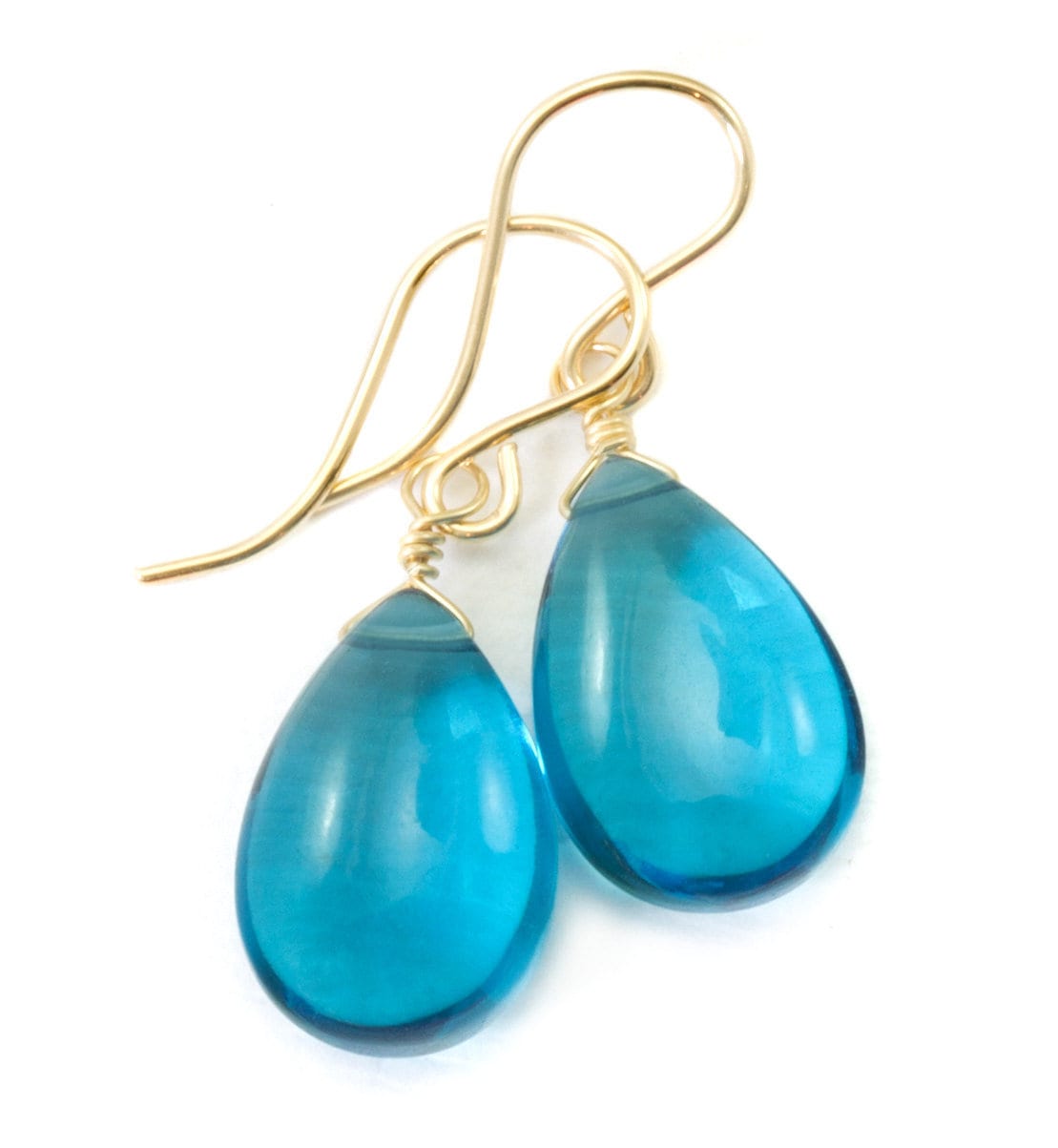 Hot Blue Sim Alexandrite Earrings Smooth Teardrop Briolette Large Drop Sterling Silver Or 14k Solid Yellow Gold Or Filled Pear Simple Drops