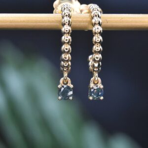 NATURAL ALEXANDRITE EARRINGS, Color Changing Alexandrite, Dainty Alexandrite earrings, Anniversary gift, Beaded hoop earrings, Gift for her
