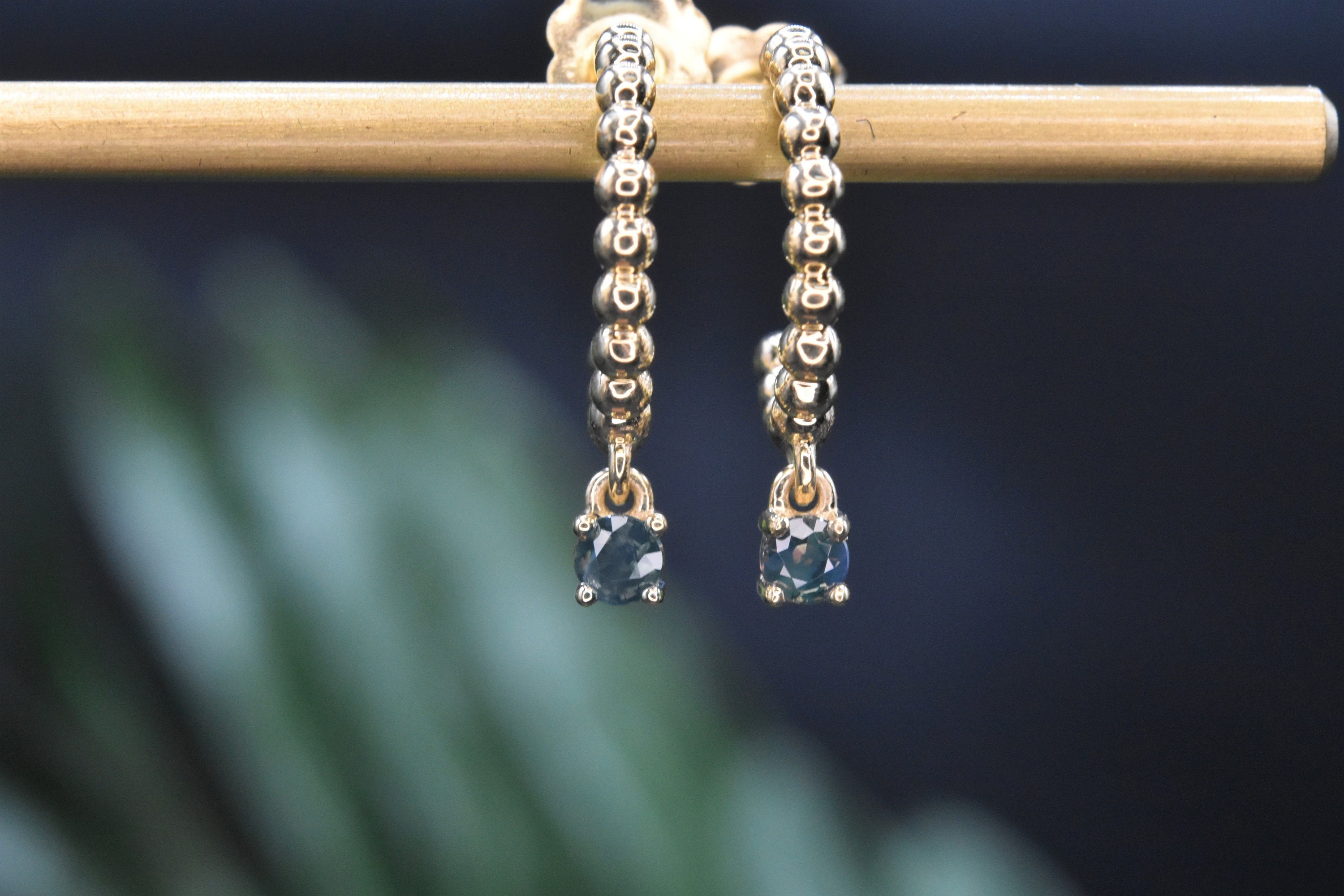Natural Alexandrite Earrings, Color Changing Alexandrite, Dainty Alexandrite Earrings, Anniversary Gift, Beaded Hoop Earrings, Gift For Her