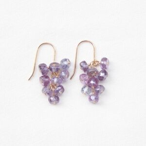 Purple Alexandrite Cluster Earrings: 14K Gold Filled, Elegant Cascade Earrings