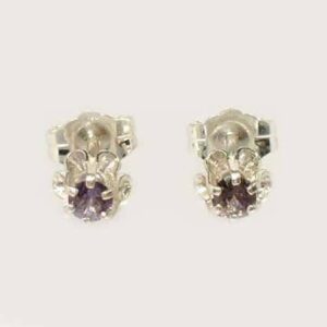 Alexandrite Earrings Tanzanian Alexandrite Natural Gemstone Purple to Pink Color Change Gem Buttercup Studs Alexandrite Silver Studs #62054