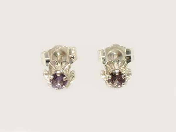 Alexandrite Earrings Tanzanian Alexandrite Natural Gemstone Purple To Pink Color Change Gem Buttercup Studs Alexandrite Silver Studs #62054