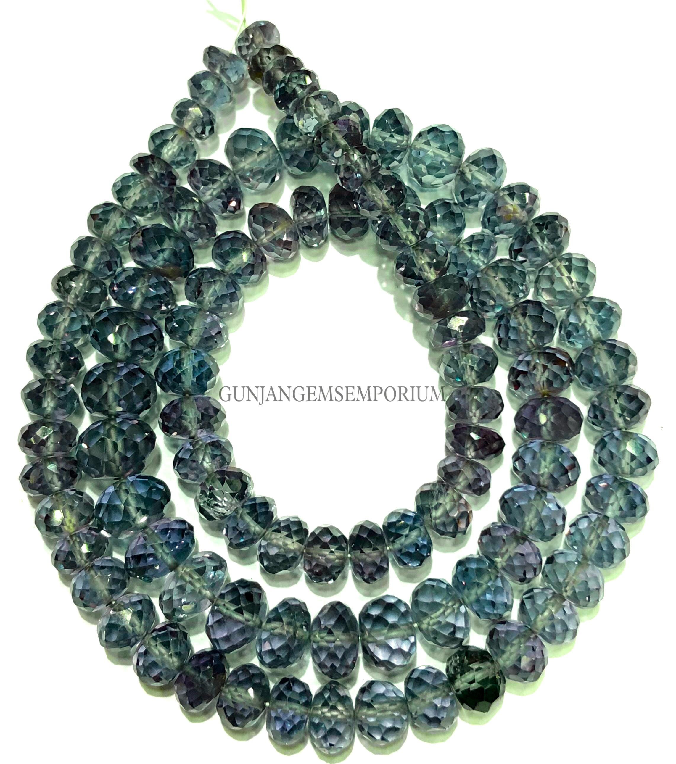Alexandrite Bead Aaa+ Rare~alexandrite Faceted Rondelle Beads 6-8mm Alexandrite Rondelles Color Changing Alexandrite Gemstone Jewelry Beads