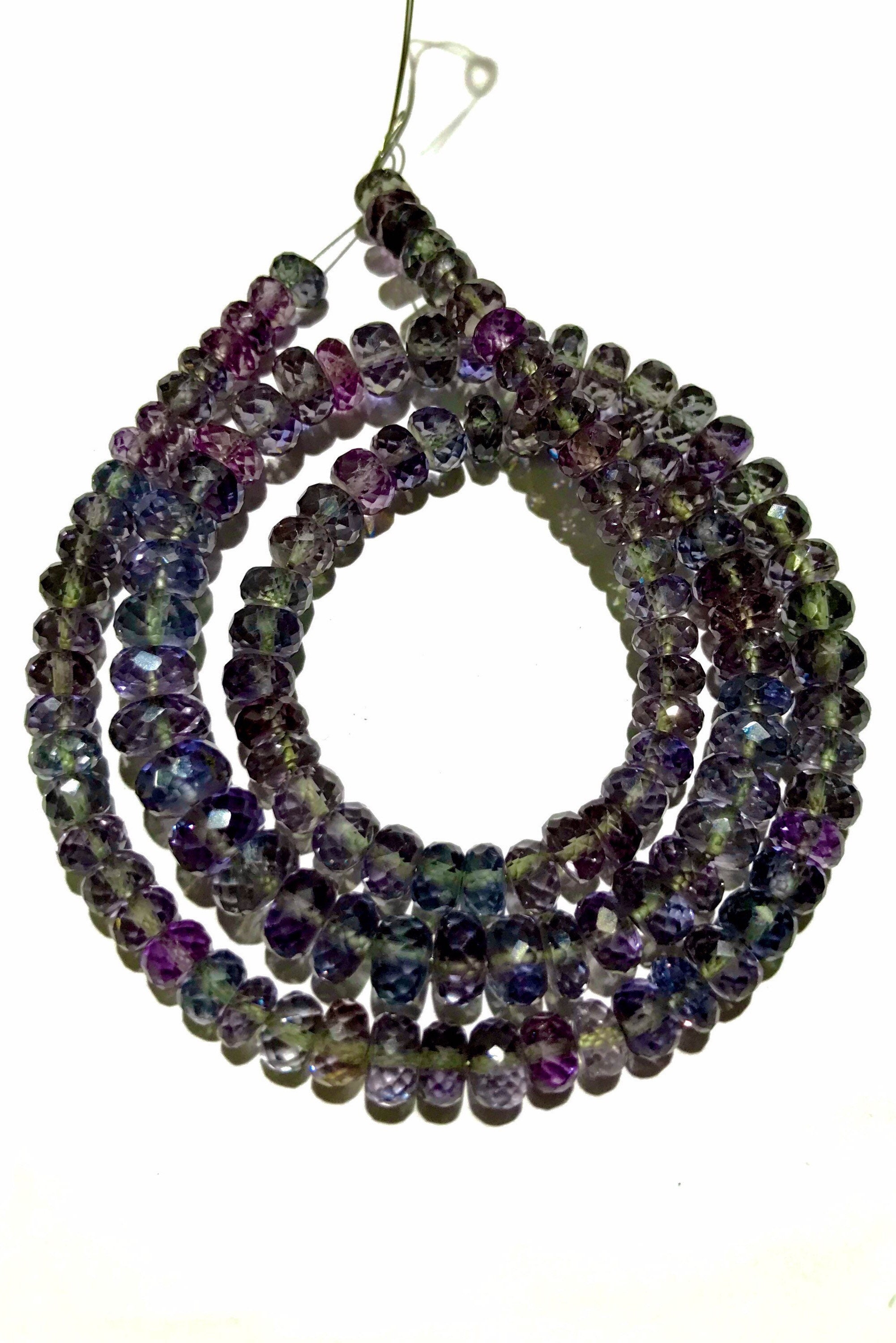 Extremely Gorgeous~aaa++ Alexandrite Beads Rarest Alexandrite Faceted Rondelle Beads Sparkling Alexandrite Gemstone Beads Wholesale Gem Shop