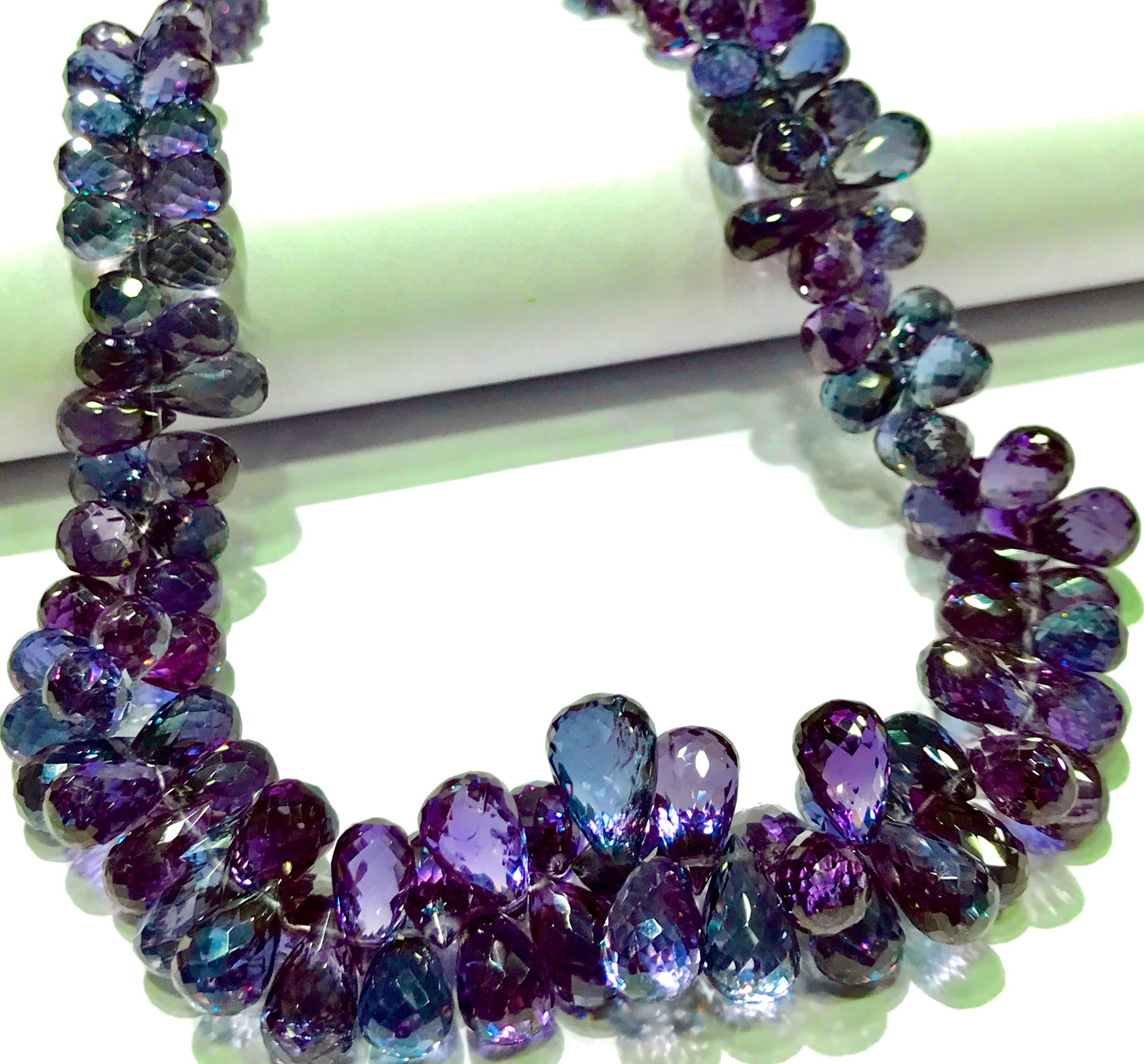 Extremely Rare~~aaaa+ Grade~~ Alexandrite Faceted Teardrops Beads Color Changing Alexandrite Teardrops Shape Beads Alexandrite Gemstone Bead